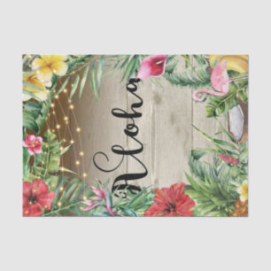 Aloha Tropical Wood Floral Blätter & Lights Weddin Seidenpapier