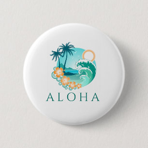 Aloha Tropisch Button