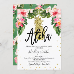 Aloha tropische Ananas Babydusche Einladung