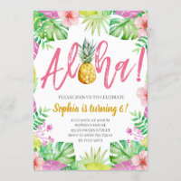 Aloha! Tropische Ananas-Girl-Geburtstagsparty