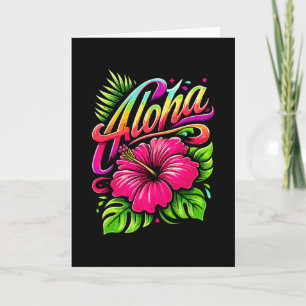 Aloha Tropische Blume Hawaii Urlaub Sommer Strand Karte
