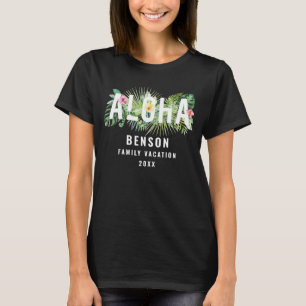 Aloha tropische Blumen-Familien-Ferien-Gewohnheit T-Shirt