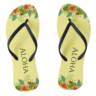 Aloha Tropische Blumen Flip Flops