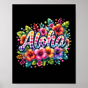 Aloha Tropische Blumen Sommerurlaub Hawaii Strand Poster