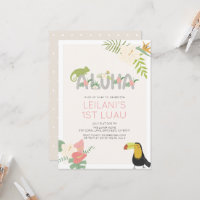 Aloha Tropische Blumen-Tukan-Girl 1. Geburtstag
