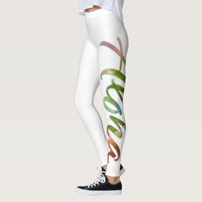 Aloha - tropische Farbbeschriftung - Natur Hawaii Leggings (Links)