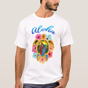 Aloha tropische Honu Meeresschildkröte T-Shirt