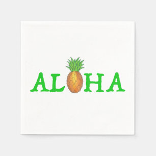 ALOHA Tropische Insel Hawaiianische Ananas Luau Serviette