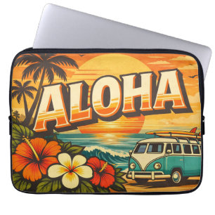 Aloha Tropische Insel-Sonnenuntergangs-Kunst Laptopschutzhülle