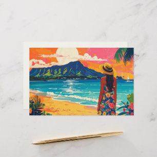 Aloha tropische Kunst Diamond Head Waikiki leer Briefpapier