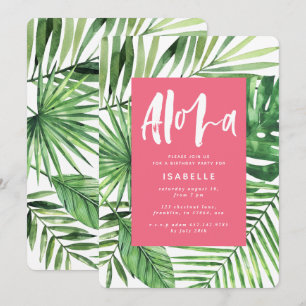 Aloha tropische Palme & Drehpinke Geburtstag Save The Date