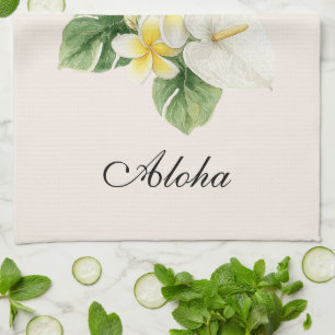 Aloha Tropische Plumerienblumen Geschirrtuch