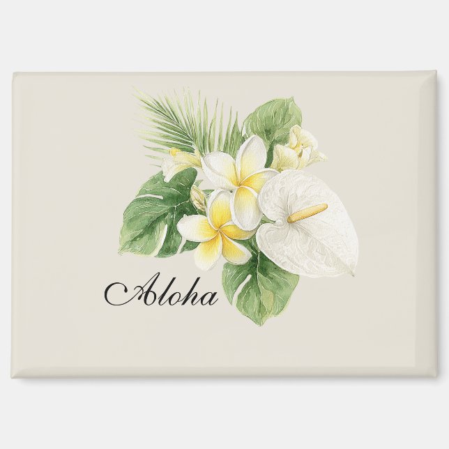 Aloha Tropische Plumerienblumen Magnet (Vorderseite)