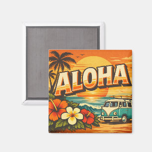 Aloha-Tropische Strand-Sonnenuntergang-Szene Magnet