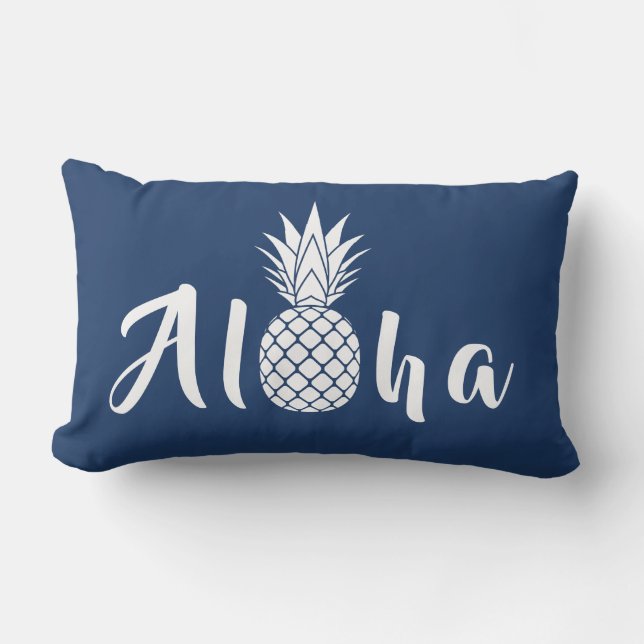 Aloha Tropischer Ananas Lumbar Kissen (Vorderseite)