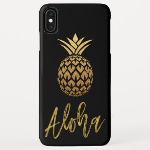 Aloha Tropischer Ananas Schwarz-Gold-Fossil Case-Mate iPhone Hülle