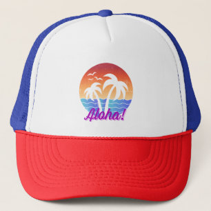 Aloha - tropischer hawaiianischer Sonnenuntergang Truckerkappe