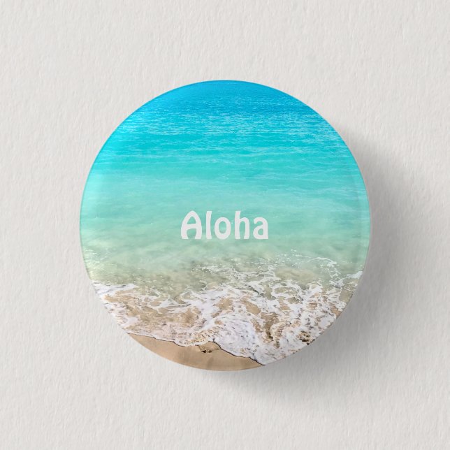 Aloha tropischer Hawaiiansee Button (Vorderseite)