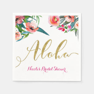 Aloha Tropischer Sommer Floral Brautparty Benutzer Serviette