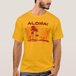 ALOHA Tropischer Strand mit Palmen T-Shirt