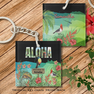 Aloha Tropisches Paradies Acryl-Schlüsselanhänger Schlüsselanhänger