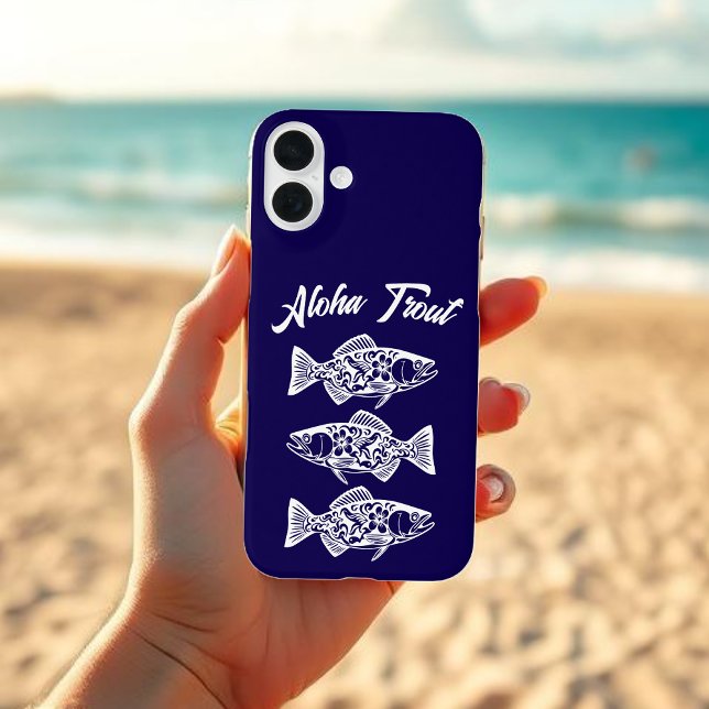 Aloha Trout-Blue Hawaiian Case-Mate iPhone Hülle (Aloha Trout Fisherman Trend Hawaiian Fish Beach Summer phone case dark blue)