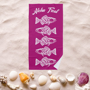 Aloha Trout-Blue Hawaiian Pink Strandtuch