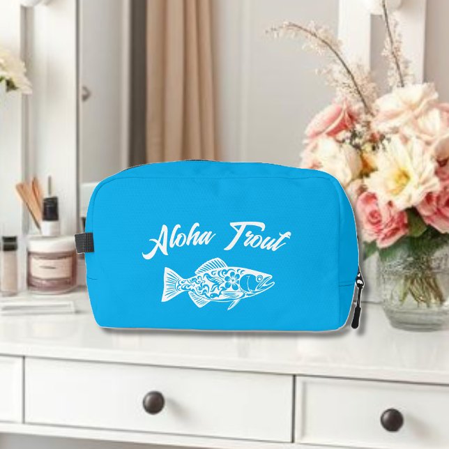 Aloha Trout-Blue Hawaiian Waschbeutel (Aloha Trout Fisherman Trend Hawaiian Fish Beach Summer Toiletry Bag Light Blue)