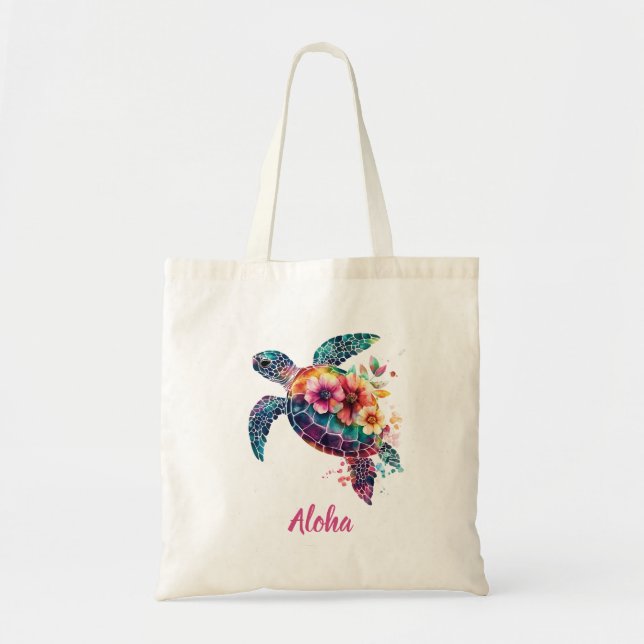 Aloha Turtle Tote Tragetasche (Vorne)