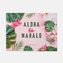 ALOHA UND MAHALO - PINK GREEN - TÜR MAT RUG FUßMATTE