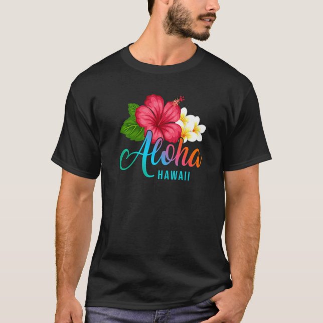 Aloha Vacation With Hawaiian Tropical Hibiscus Flo T-Shirt (Vorderseite)