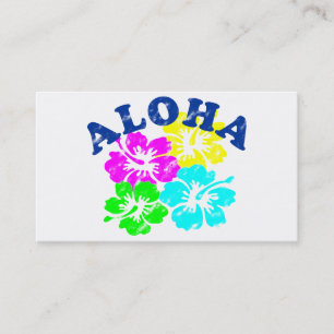 Aloha Vintag Business Cards   Hawaiianische Blume Visitenkarte