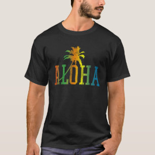 Aloha Vintag Palm Tree Summer Hawaiian Beach Hawa T-Shirt