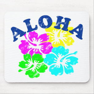 Aloha Vintage Blume Maus Pad Hawaiianische Blume Mousepad
