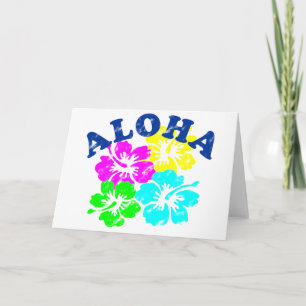 Aloha Vintage-Postkarte Farbige hawaiianische Blum Karte