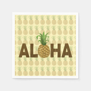 Aloha Vintagen Ananas Hawaii Serviette