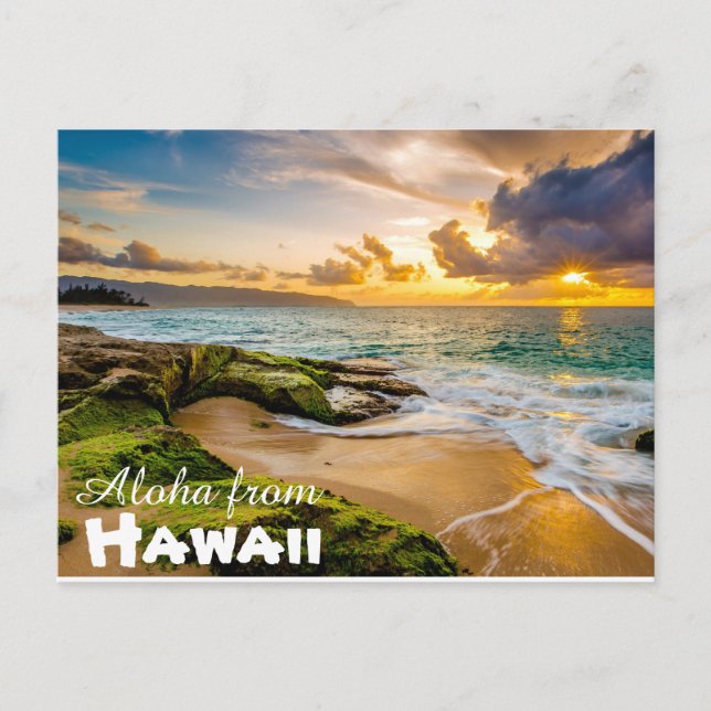 Aloha von Hawaii Postcard Postkarte (Vorderseite)