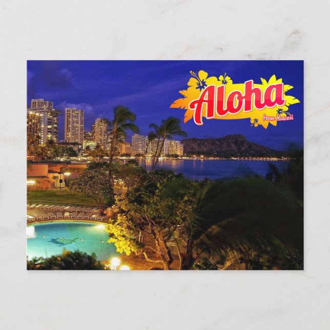 Aloha von Hawaii Postcard Postkarte (Vorderseite)
