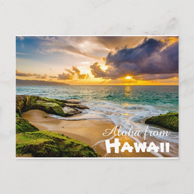 Aloha von Hawaii Postcard Postkarte (Vorderseite)