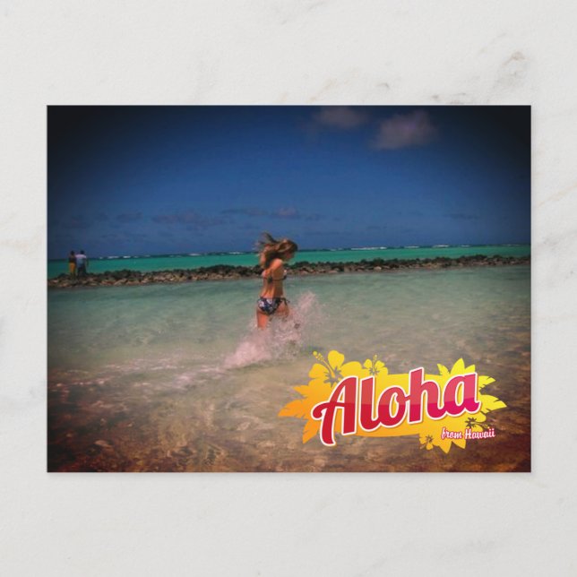 Aloha von Hawaii Postcard Postkarte (Vorderseite)