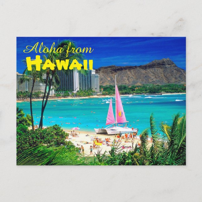 Aloha von Hawaii Postkarte (Vorderseite)