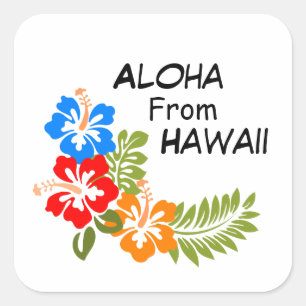 Aloha von Hawaii Quadratischer Aufkleber