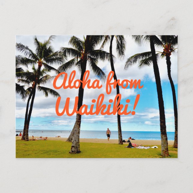 Aloha von Waikiki Postkarte (Vorderseite)