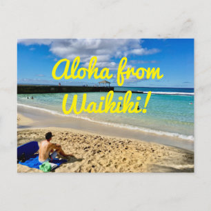 Aloha von Waikiki Postkarte
