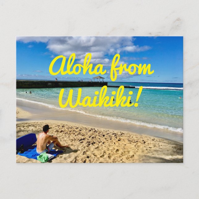 Aloha von Waikiki Postkarte (Vorderseite)