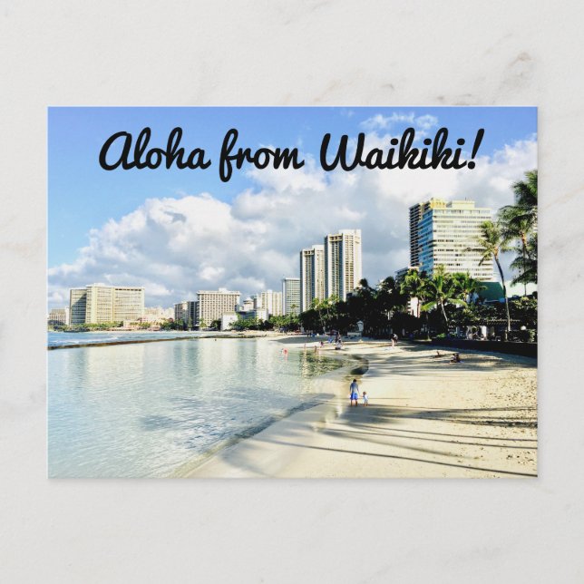 Aloha von Waikiki Postkarte (Vorderseite)
