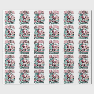 Aloha Weihnachten Hawaii Santa Surfen Tropisch Geschenkpapier