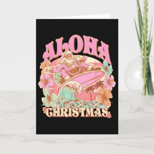 Aloha Weihnachten Santa Claus Surfen Hawaiian Mele Karte