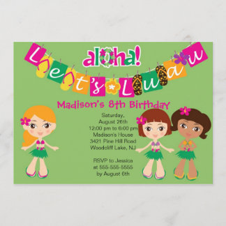 Aloha wenig Luau Party-Geburtstags-Einladung Einladung