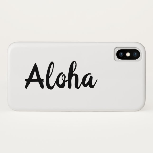 Aloha White iPhone Case (Rückseite (Horizontal))